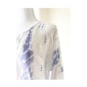 Rails White and Light Blue Tie-Dye Long Sleeve Top